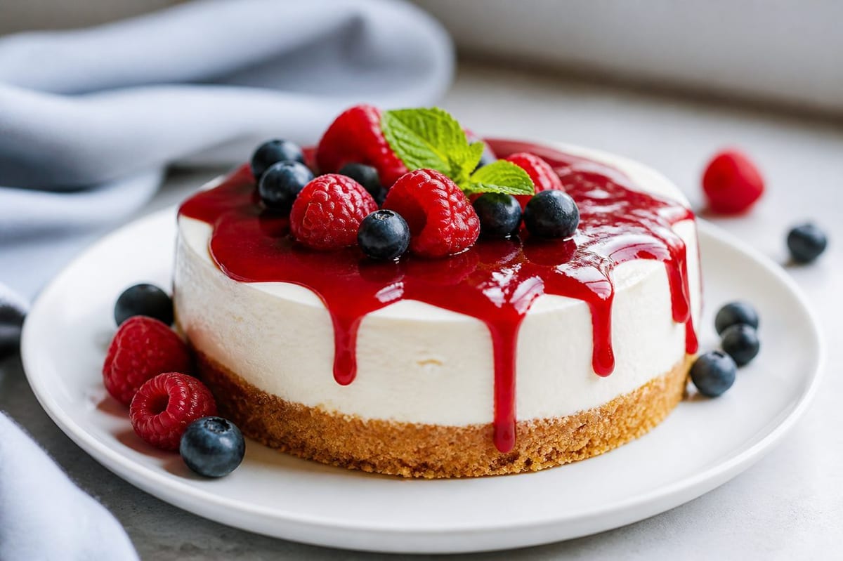 Cheesecake sans cuisson au mascarpone frais et crémeux