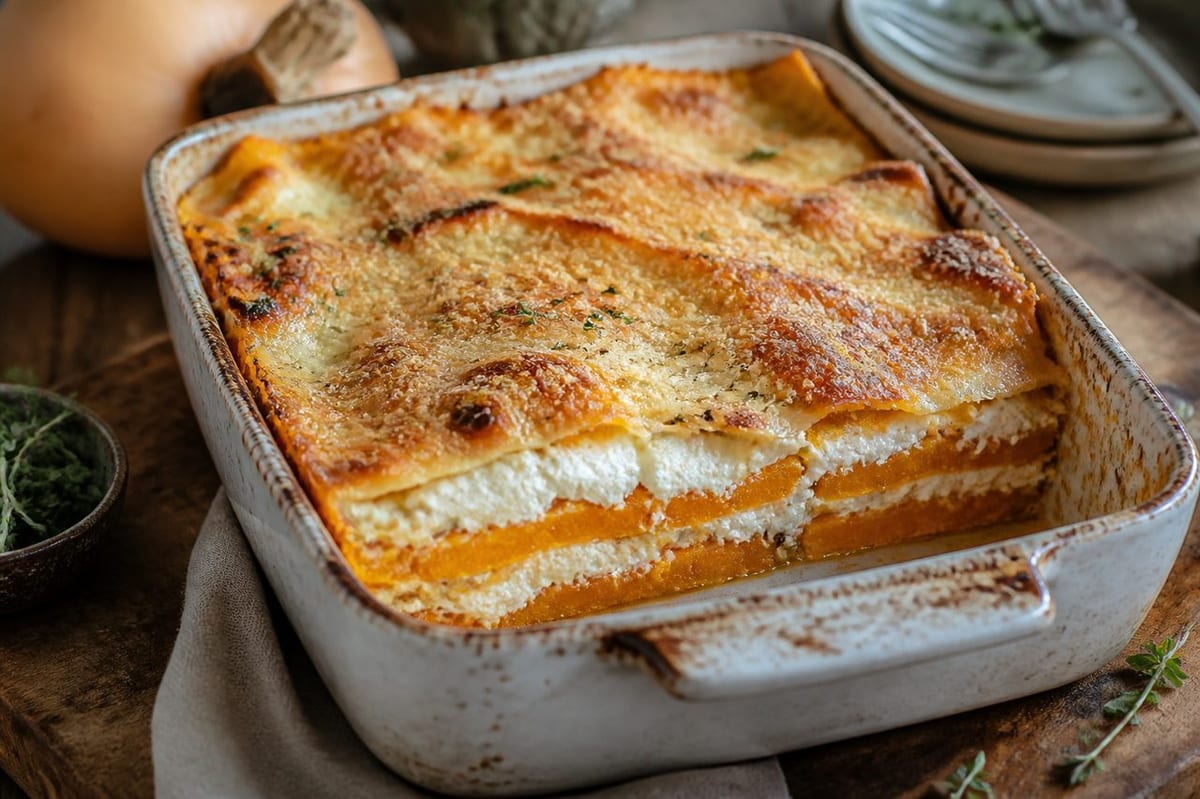 Recette lasagne butternut ricotta fondante et dorée